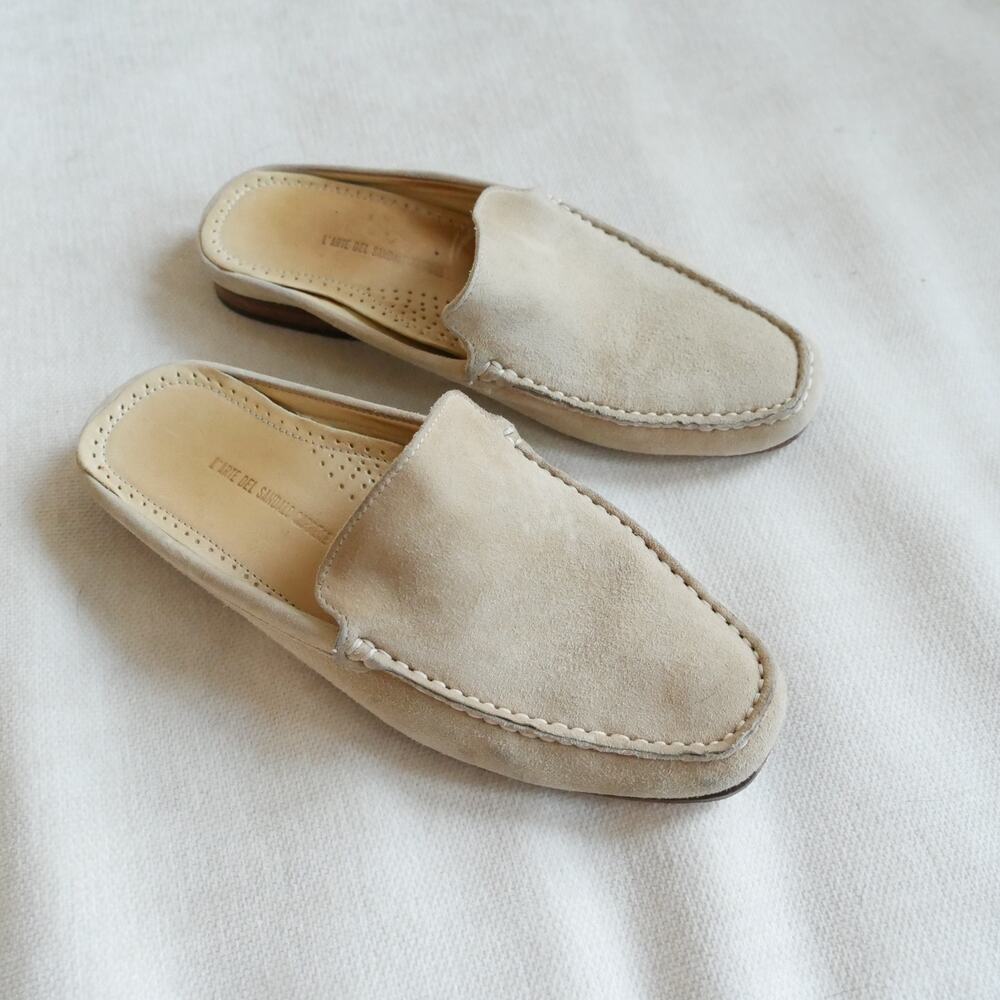 L’ARTE DEL SANDALO CAPRESE Loafer suede mule slide made in Italy 38 or 7.5 - Picture 3 of 15